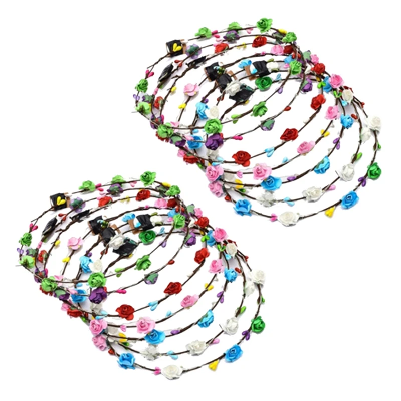

20 Glowing Garland Wedding Party Crown Flower Headband LED Light Christmas Luminous Hair Garland Hairband