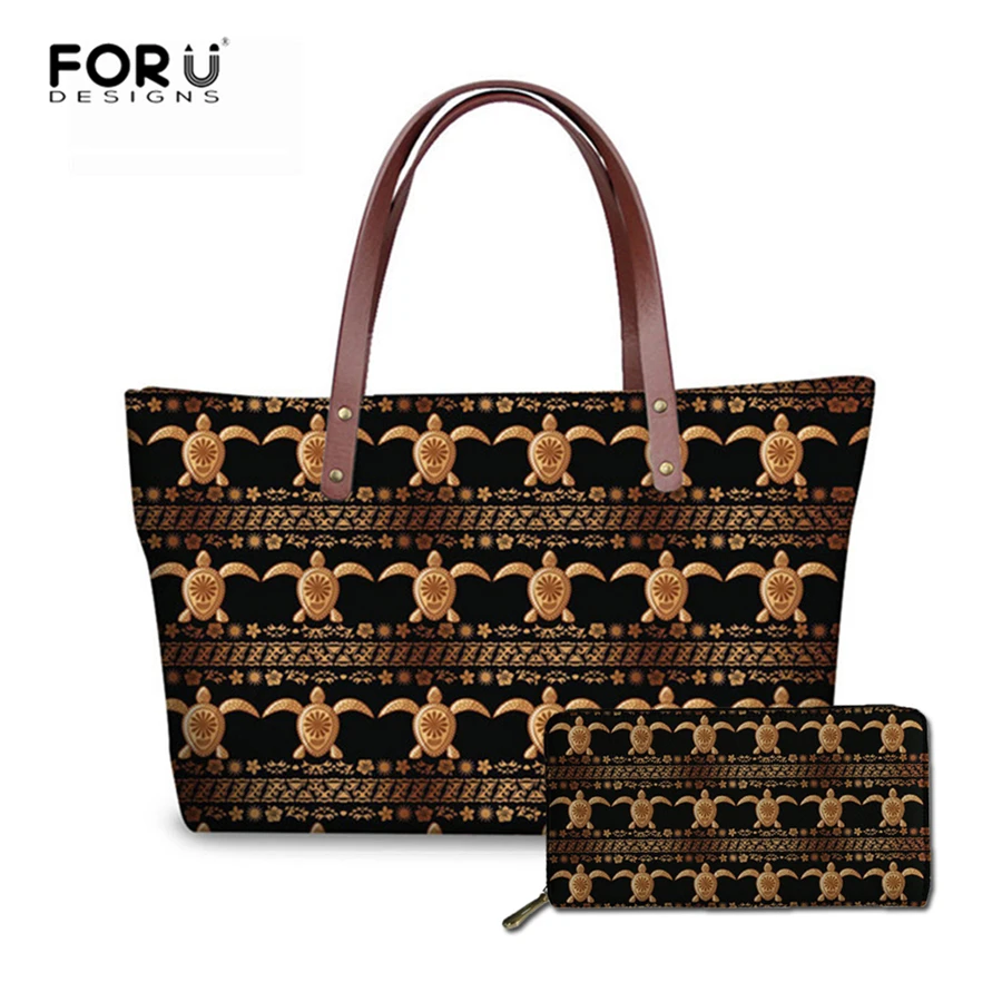 Женская Роскошная сумочка FORUDESIGNS набор кошельков в гавайском стиле Polynsian Tribal Sea