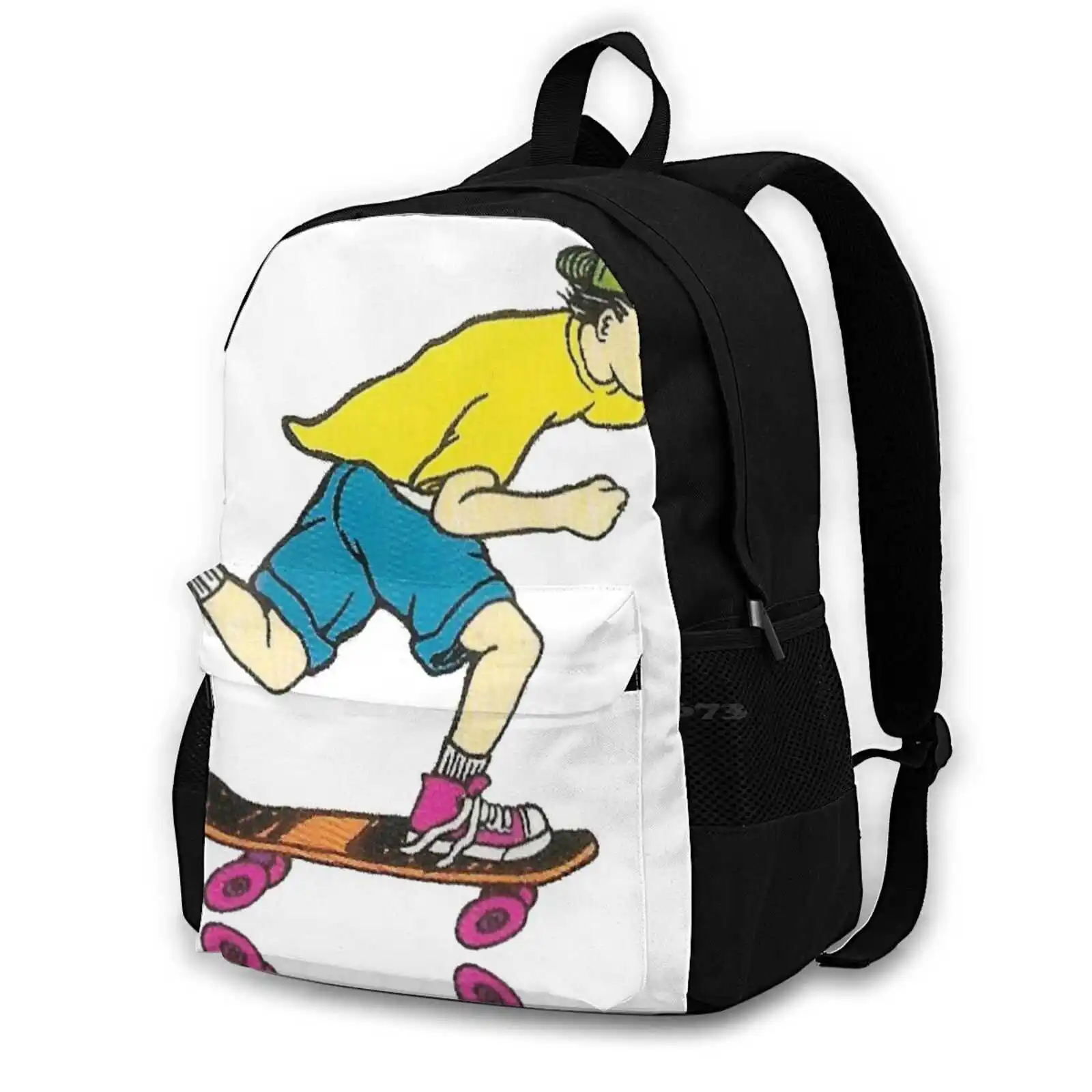 

World Industries Skateboard T Shirt Design. Teen College Student Backpack Laptop Travel Bags Skate 90S Anime Hook Ups Hookups