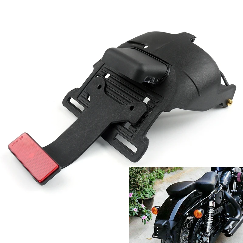 

Motorcycle Rear Fender Mount License Plate LED Light Red Lens for Sportster XL 883 1200 48 2004-2014