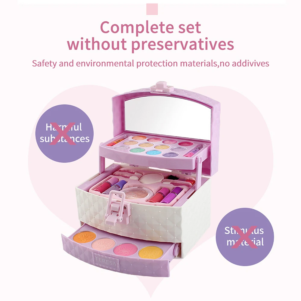 Наборы для макияжа детей подростков девочек принцесса коробка блестящие тени