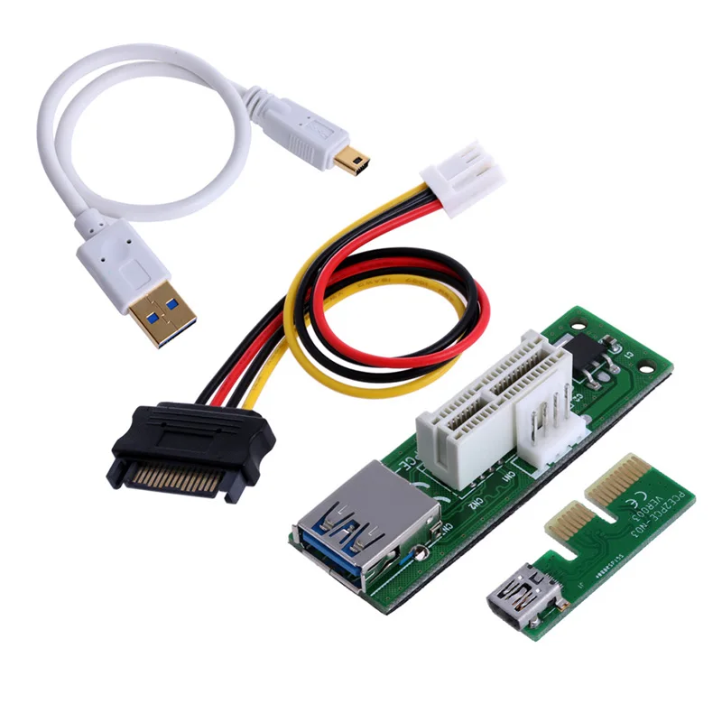 

Mini Extender Cable 4pin PCI-E PCI Express Extension1X Riser Card Power USB 30cm