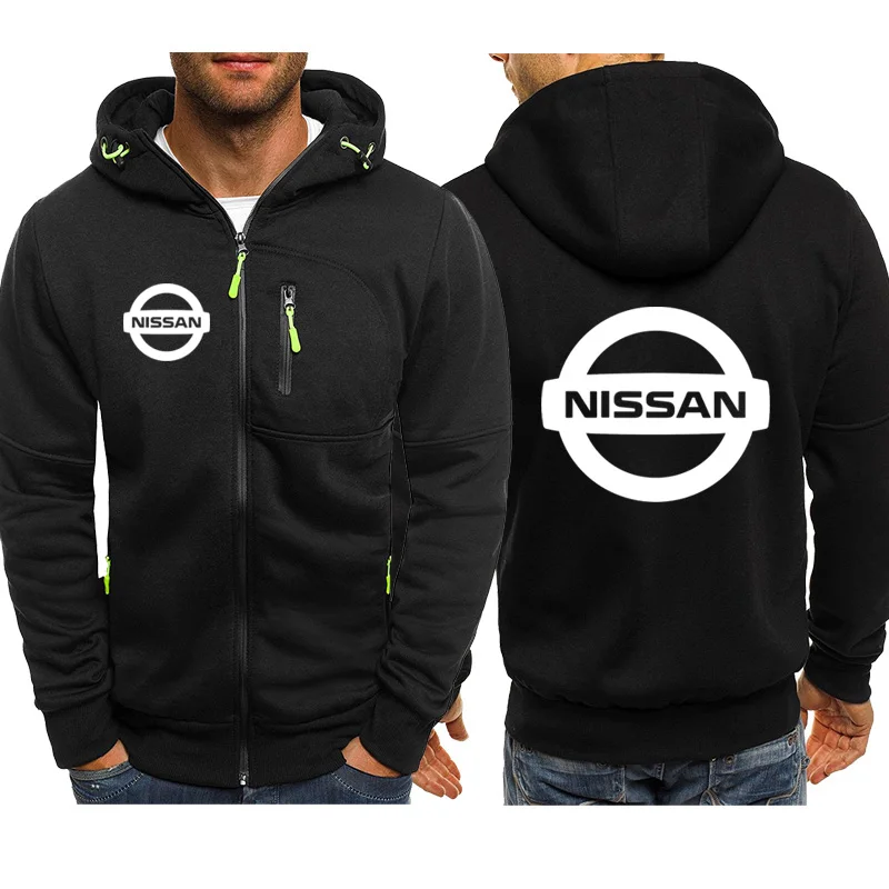 Куртка Для мужчин Nissan автомобильные брелки с логотипом печати Повседневное хип-хоп и в стиле «Harajuku»; Цвет Флисовые Толстовки с капюшоном на молнии кофты с длинным рукавом толстовки человек Костюмы