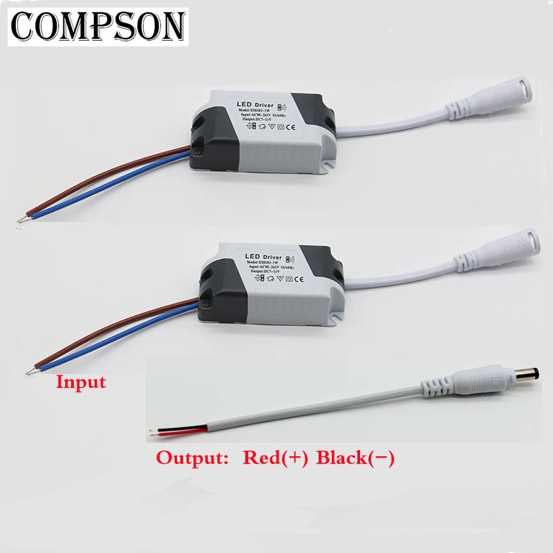 Светодиодный драйвер comson 1-3 Вт штекер Demale постоянного тока вход для