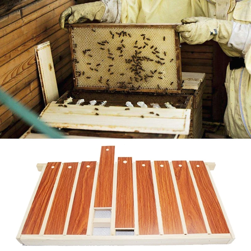 

Wood Queen Bee Storage Device Beehive Cage Frame for Queen Rearing Box Kit Queen Rearing System Beekeeping Kits
