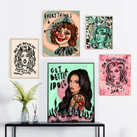 nordic style painting cartoon feminist posters wall art canvas painting prints quote pictures for bedroom living room home decor