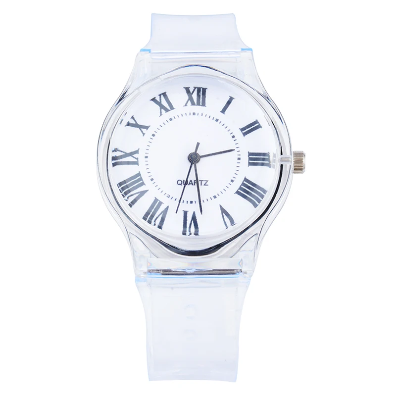 Прозрачные часы Силиконовые Женские Спортивные Повседневные кварцевые наручные
