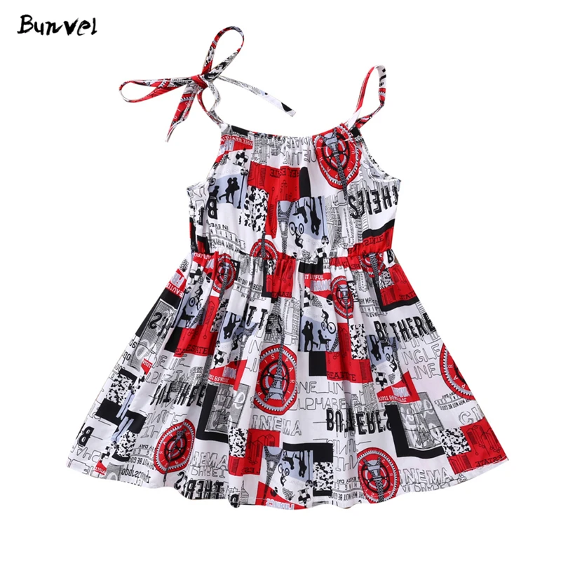 Летнее платье принцессы bunvel детские платья для маленьких девочек винтажная