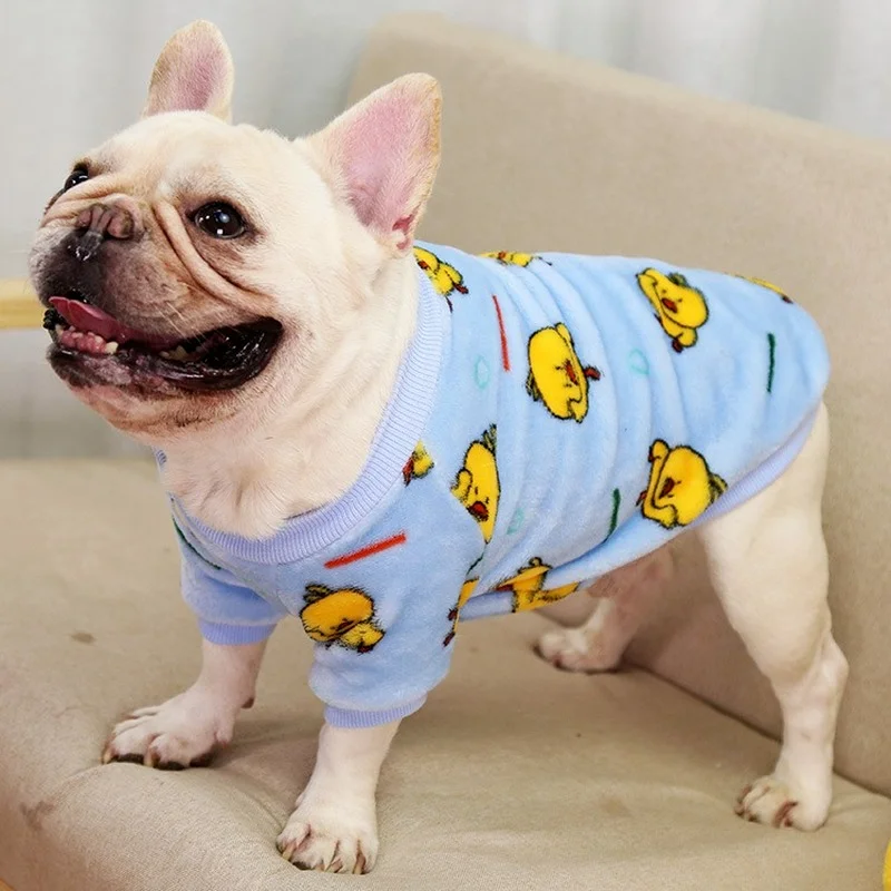 

Dog Clothes Autumn and Winter Warm Plush Pajamas Jacket,medium and Large French Bulldog Clothes,puppy Cat Pet Clothes Supplies