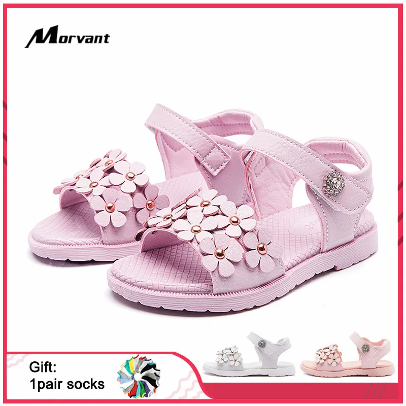 Детские сандалии модные принцессы цветочное украшение повседневные для