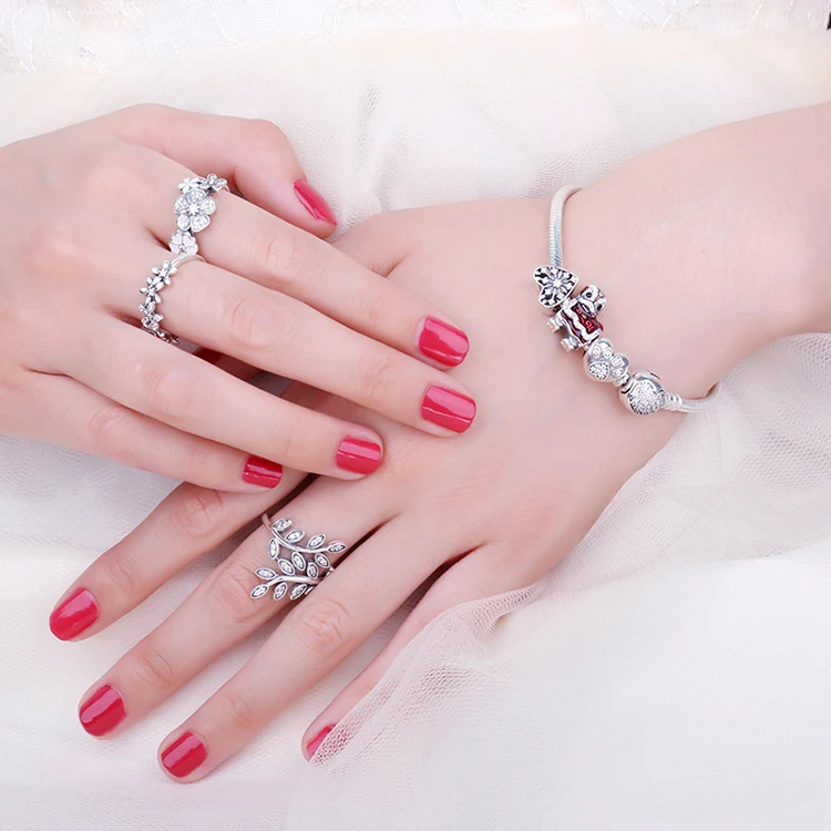 Jewelrypalace стерлингового серебра 925 щенок palm сердце кубического циркония бисер Подвески Fit Браслеты подарки для Для женщин Модные украшения