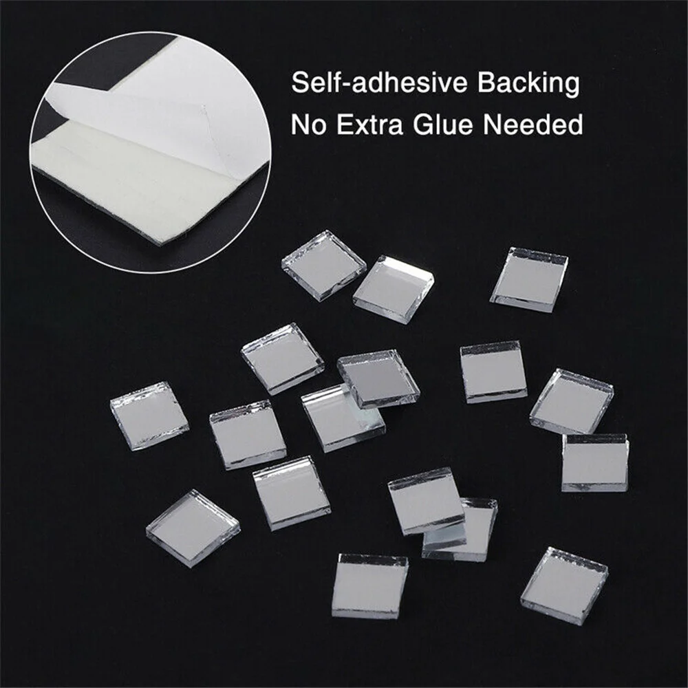 1 Roll Mirror Glass Self-adhesive Mosaic Wall Stickers Mini Shining Square Tiles Home Ktv Shop Decorative Craft Decals | Дом и сад