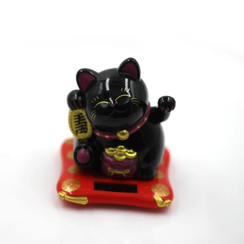 Модная новинка черный/белый на солнечных батареях Maneki Neko приветливый Кот Фортуны
