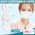 10 шт. Детские Одноразовые маска для лица для маленьких детей маска Mascarillas 4Ply петли уха маски дышащий пыли Earloops маски для лица