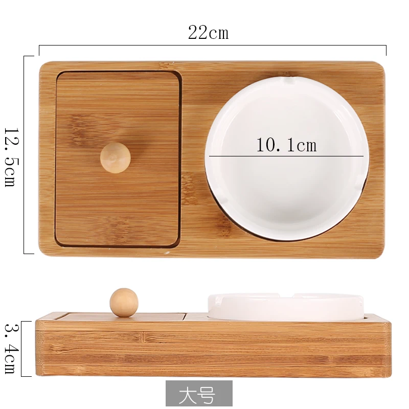 Лучшая домашняя пепельница с бамбуковым дном Керамическая маленькая коробка