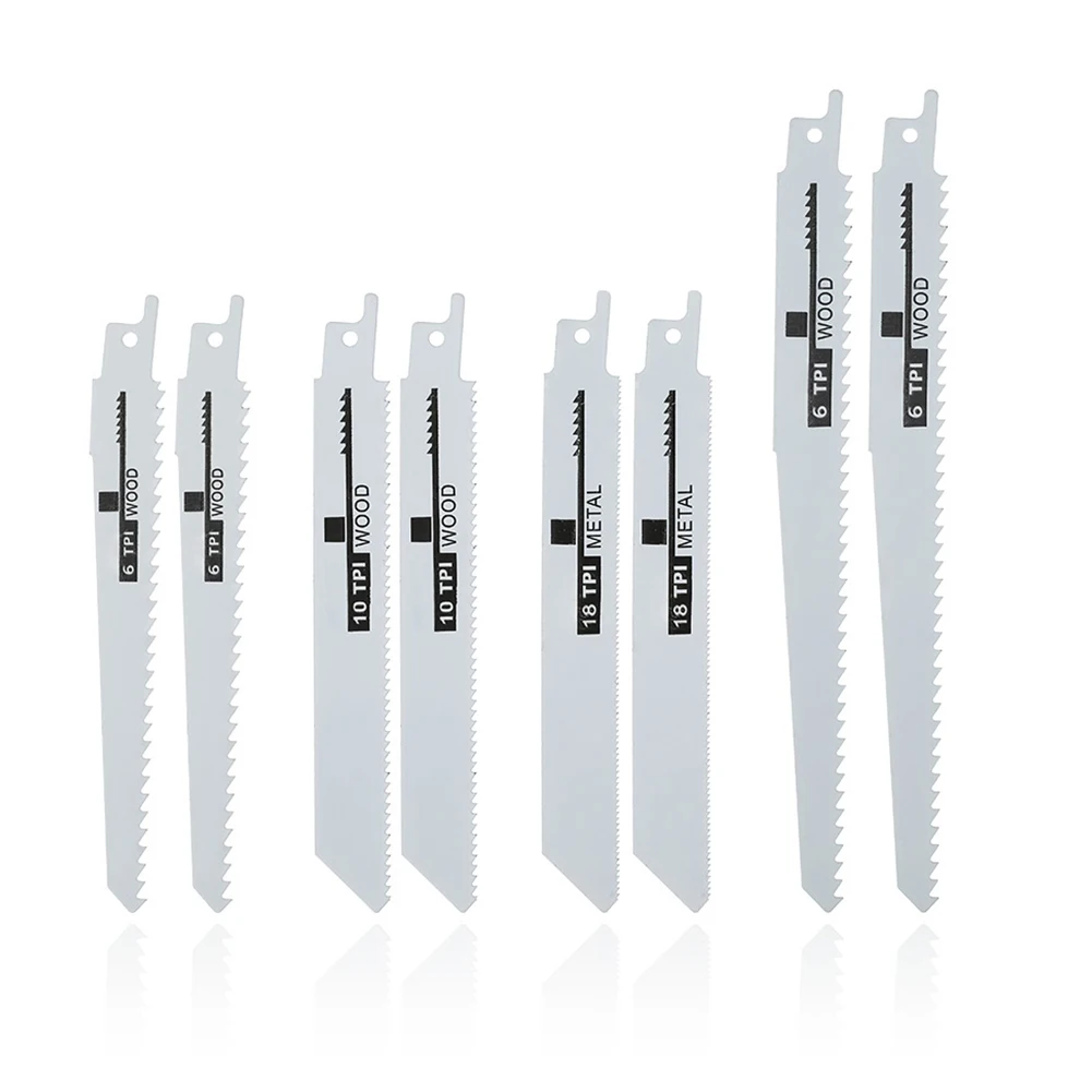 

8Pcs Reciprocating Jig Saw Blades Saber Saw Handsaw Multi Saw Blade For Cutting Wood Metal PVC Tube Power Tools Accessories