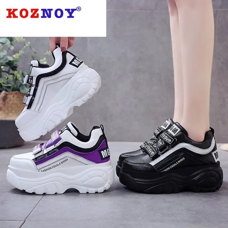 Koznoy/Женская обувь на плоской платформе с пряжкой Женская дышащая рифленой Сезон