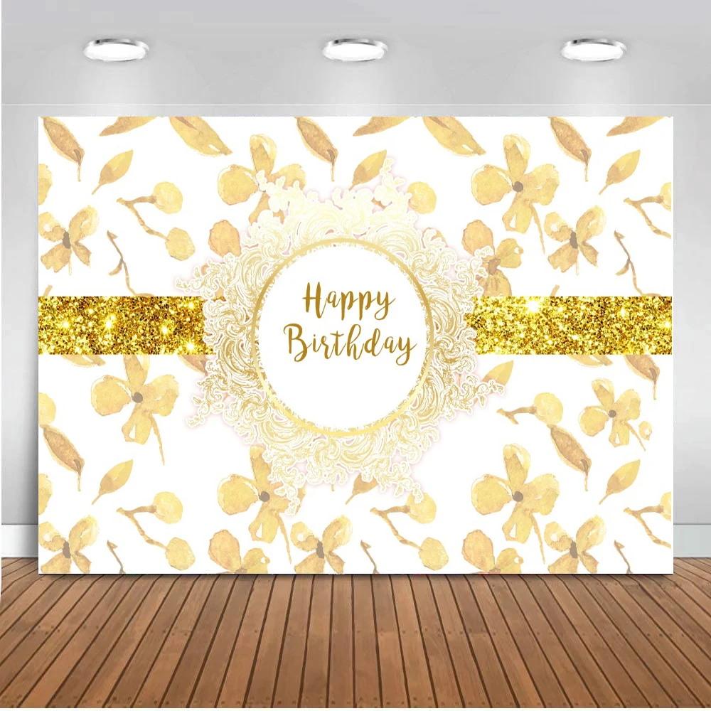 

Фон для фотосъемки новорожденных с изображением золотых листьев