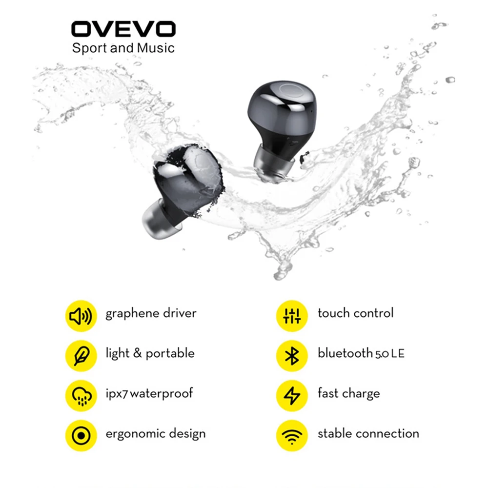 Новинка 2019 наушники OVEVO Q65 с чипом Realtek Bluetooth 5 0 беспроводные стерео