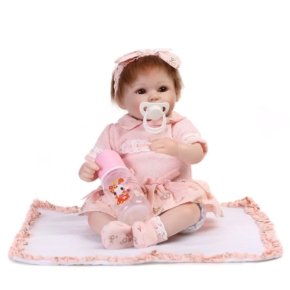 

40cm Close Eyes Baby Doll Silicone Vinyl Baby Doll Handmade Adorable Realistic Toddler Newborn Baby Doll Children Play Toys
