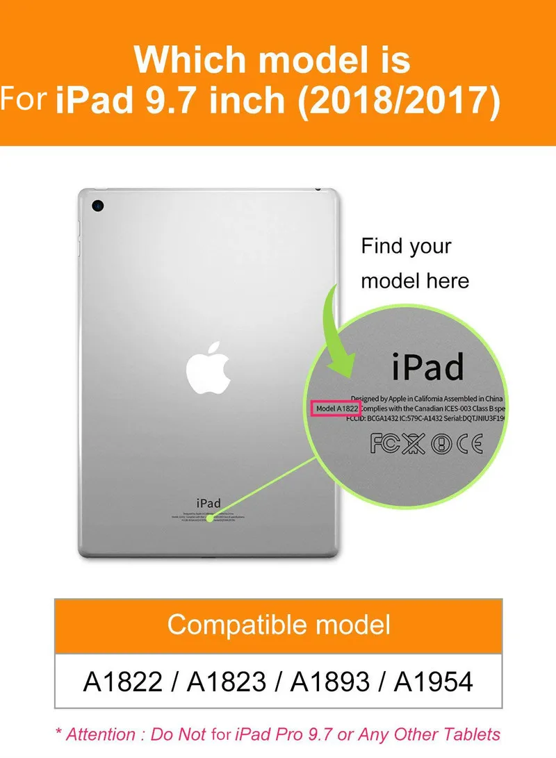 

Case Cover iPad 2017 9.7inch 360 Degree Rotating Stand PU Leather Magnetic Smart Case iPad 9.7 2018 A1823 A1822 Cases Ca