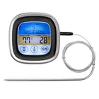 Беспроводной термометр для приготовления пищи, прибор для измерения температуры с сенсорным экраном и таймером для духовки, мяса, гриля, барбекю