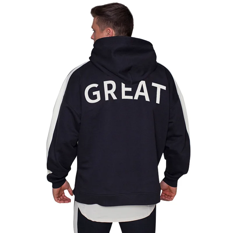 2019 мужские фитнес-толстовки свободный стиль толстовка мужская спортивная одежда