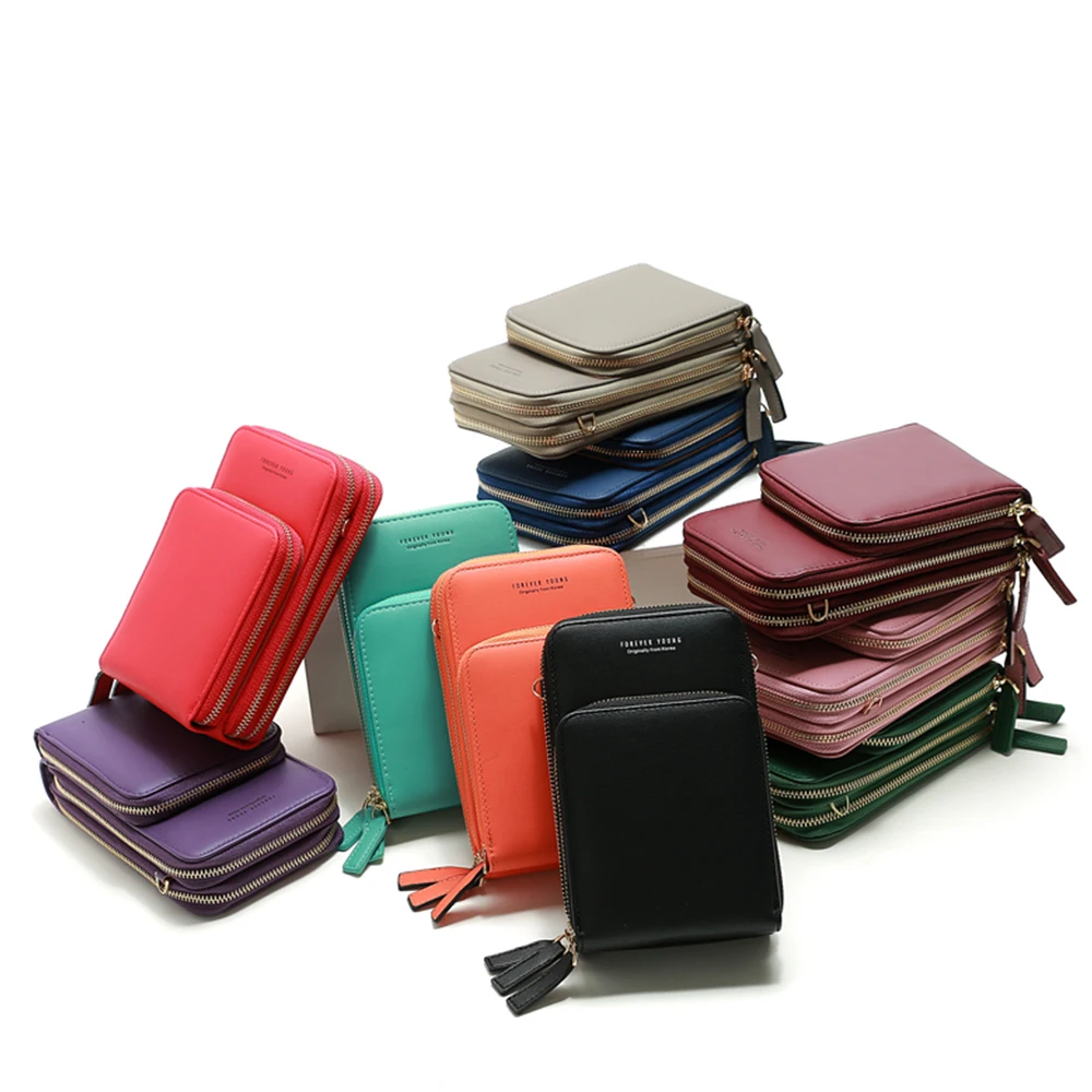 Brand Mini Crossbody Shoulder Bag Women High Quality Cell Phone Pocket Ladies Purse Clutch Fashion Leather Zipper Handbag Female