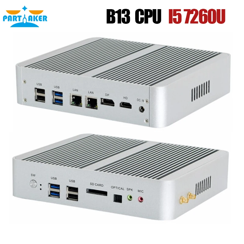 Мини ПК без вентилятора Intel Core i5 8250U i7 10510U 8565U Kaby Lake Windows 10 Pro настольный мини