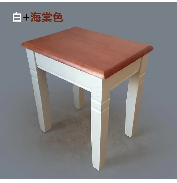 Небольшой квадратный стул из массива дерева Дубовая скамейка белый Сельский