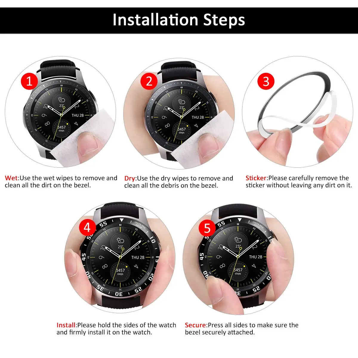 Безель кольцо для samsung Galaxy Watch 42 мм/46 мм gear S2/S3 Frontier& Классический чехол Защита из нержавеющей стали для часов