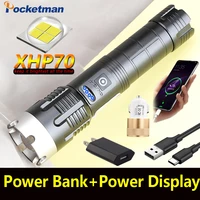 xhp70 flashlight usb rechargeable led high power flashlight power bank torch with cob side light outdoor lighting