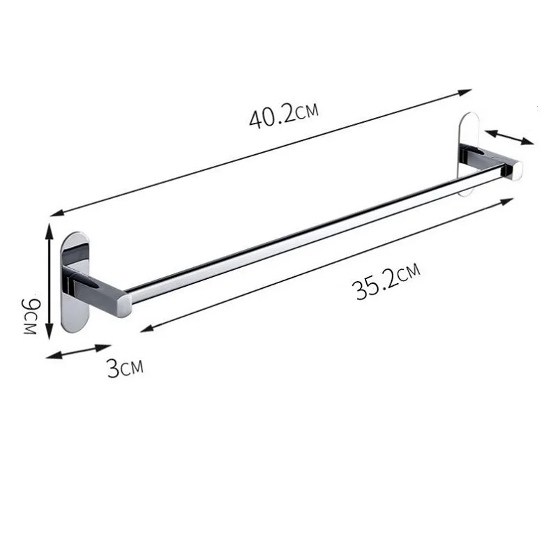 

40CM Bathroom Towel Rack stainless steel Towel Bar Toilet Bathroom Storage Rack Free Punch