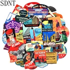 55 шт., водонепроницаемые Стикеры для путешествий, чемоданов, ноутбуков, гитар, скейтбордов