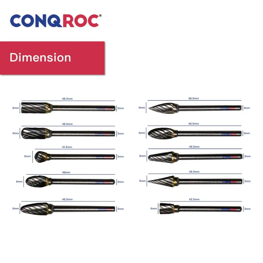 Набор карбидных роторных напильников YG8 10 шт. роторный инструмент однорезьбовые