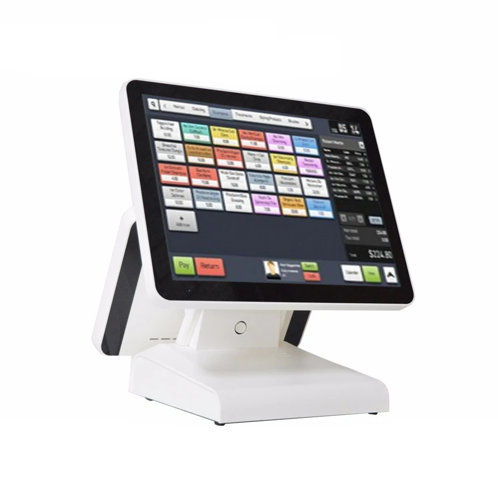PC cash register EPOS pos machine dual screen display poa all in one 15 inch terminal for retail supermarket hardware | Компьютеры и