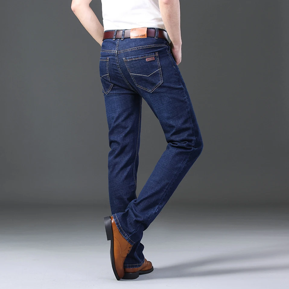 Джинсы NIGRITY мужские прямые повседневные модные брюки из денима синий черный цвет