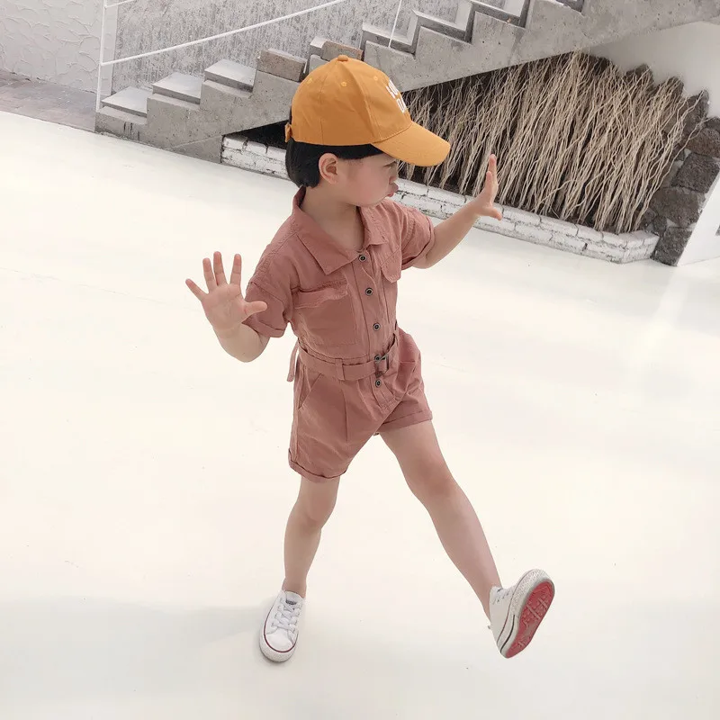Summer Kids Clothing Rompers Fashion Korean Casual Short Sleeve Shorts Jumpsuit Baby Girl Clothes 1 2 3 4 5 Years Jumpsuits | Детская