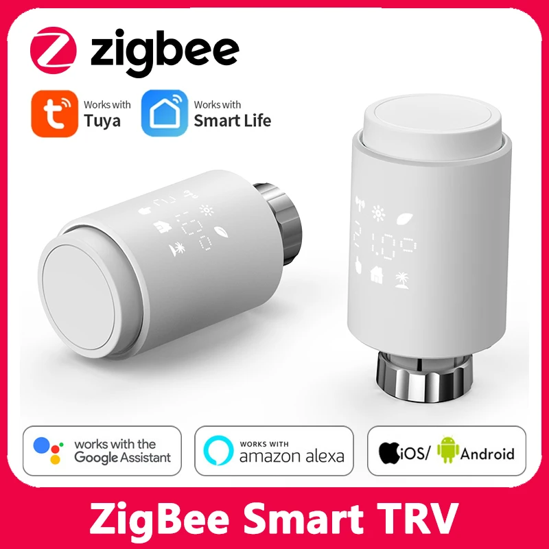 

Привод радиатора ZigBee Smart программируемый, термостатический клапан радиатора TRV для Tuya Smart Life Alexa Google, голосовое управление, Новинка