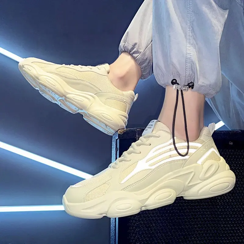 

2021 Latest Men's Thick-soled Sports Casual Shoes Fashion Men's Sports Shoes Round Toe Non-slip Men's Shoes Zapatos De Hombre