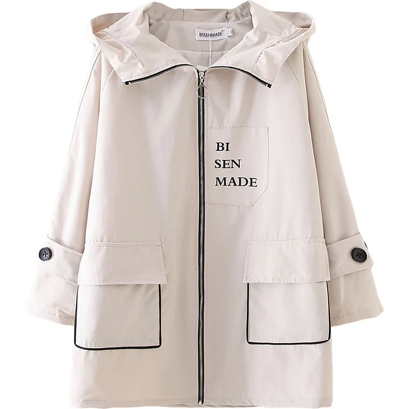 Женский весенний тренчкот с капюшоном дамские пальто женская верхняя одежда