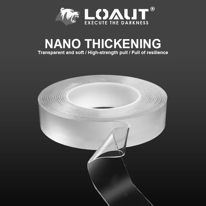 LOAUT прозрачная нано Двухсторонняя клейкая лента наклейка для автомобиля высокая