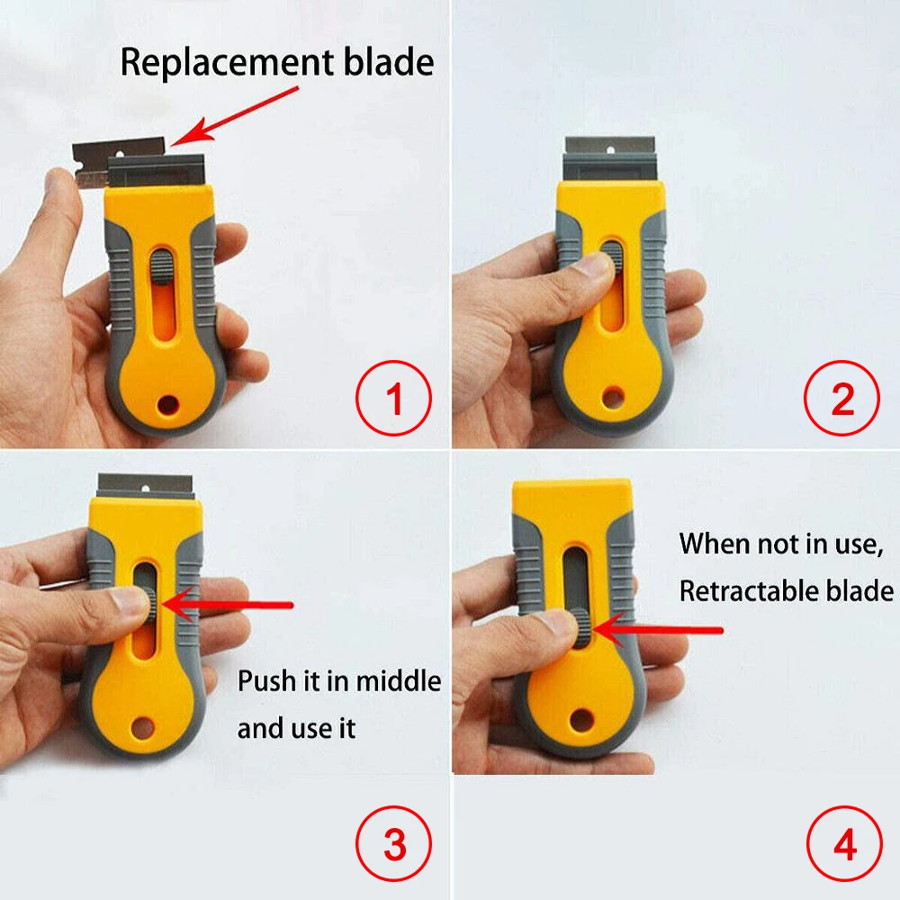 2 Razor Scrapers + 40 Blades Scraping Tool Car Window Glass Sticker Viny Film Label Glue Paint Removal Cleaning Squeegee | Автомобили и