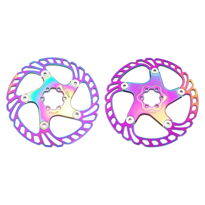 

Mi.Xim 2 шт. Радужный ротор дискового тормоза для горного велосипеда, ротор дискового тормоза из нержавеющей стали для велосипеда-180 мм и 203 мм