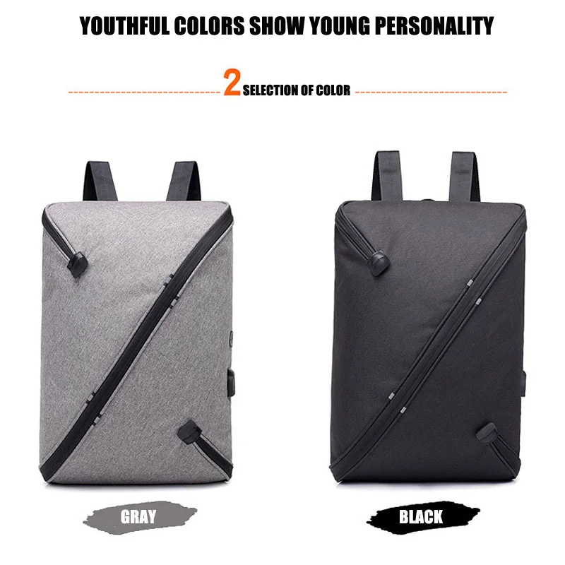 Fashion men's laptop backpack casual business travel bag USB charging interface large capacity(GH0818) | Багаж и сумки