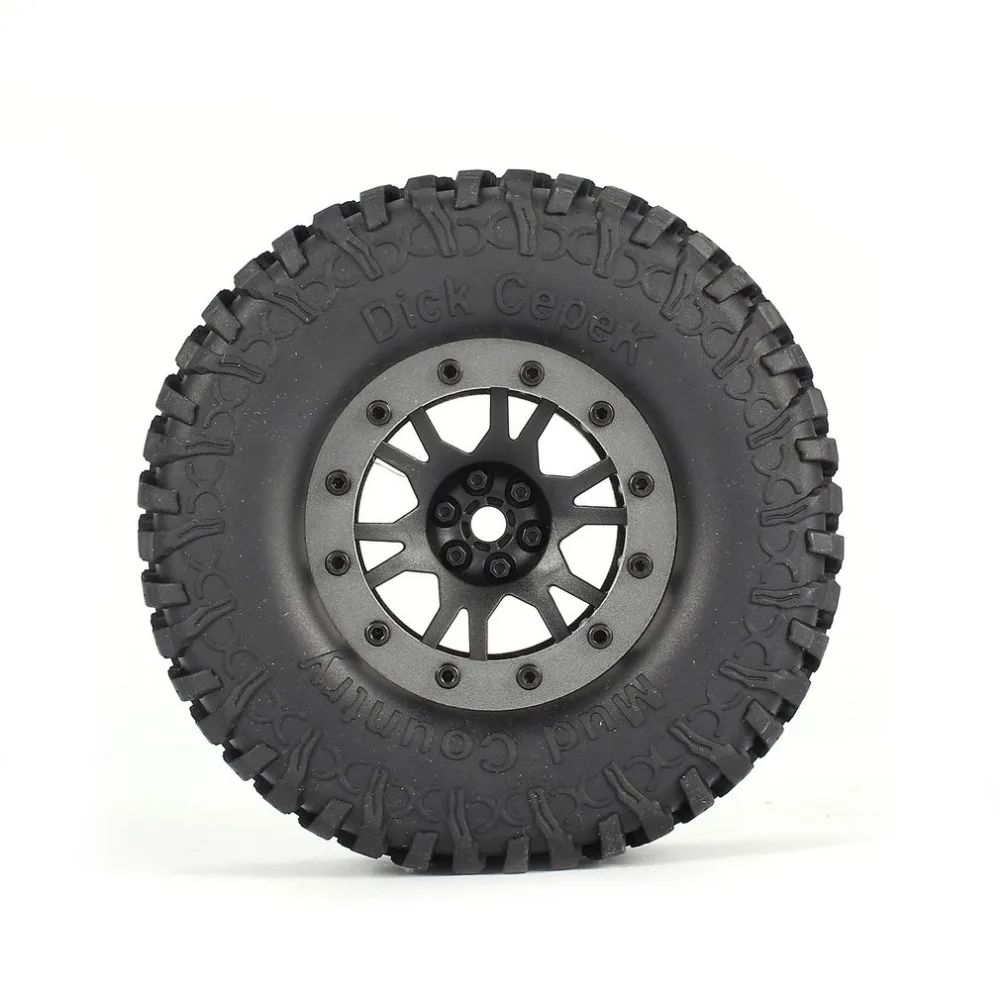 

4pcs AUSTAR 3020 110mm 1.9in Metal Rim Rubber Tyre Tires Beadlock Wheel Set for CC01 RC4WD D90 1/10 RC Crawler Car Model