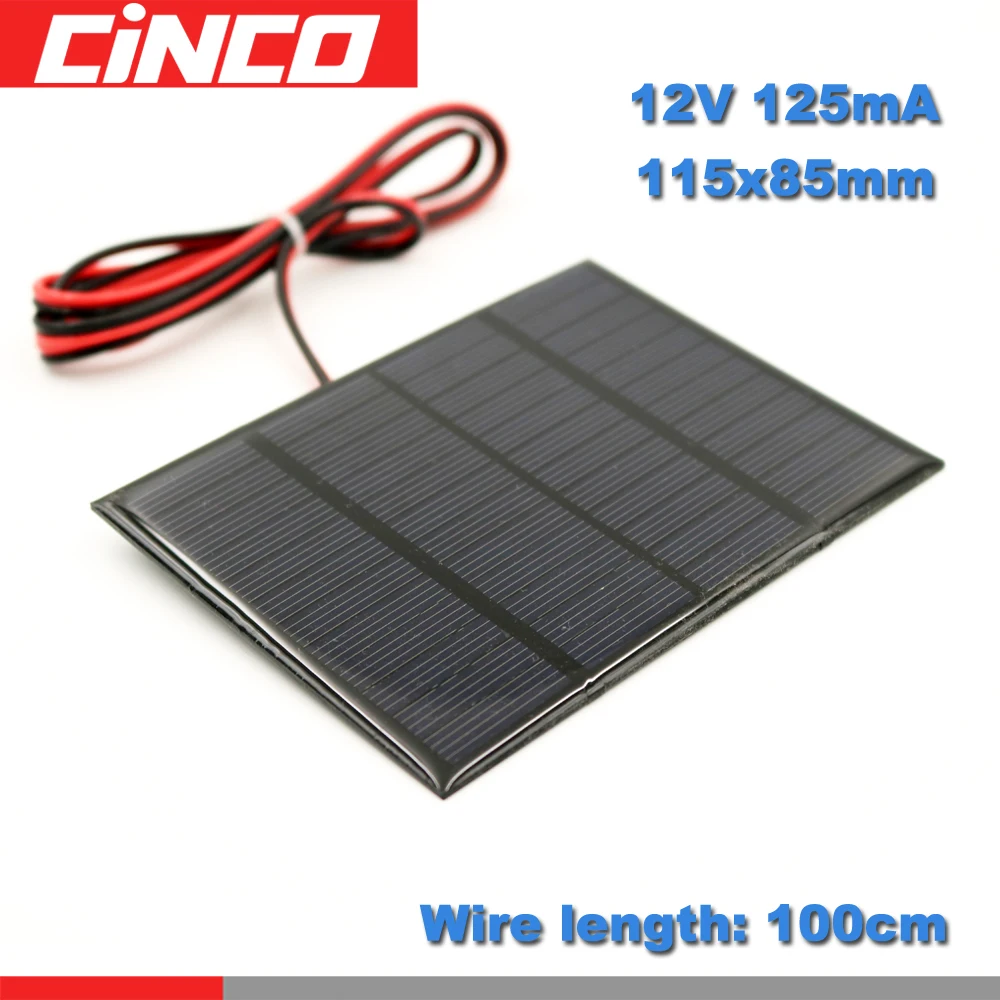 12V1.5W с удлинителем Вт солнечная батарея литий-ионный аккумулятор зарядное