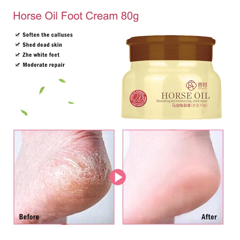 Крем крем для ног маска пятки от конского масла 80 г пузырьки против трещин пилинг