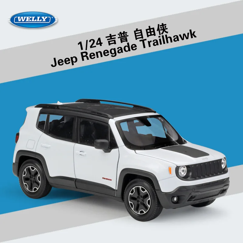 

WELLY 1:24 Model Car Simulation Alloy Metal Toy Car Children's Toy Gift Collection Model Toy Gifts Jeep Renegade Trailhawk SUV