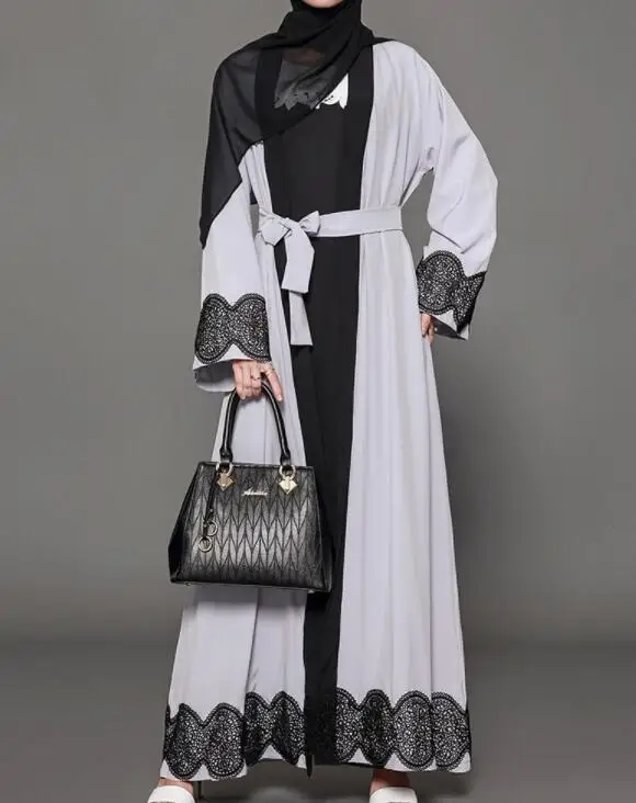 Стильная Роба платье-кардиган мусульманское абайя кимоно